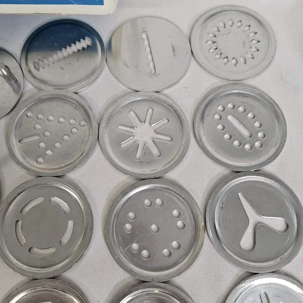 Vintage SAWA 2000 Deluxe Metal Cookie Press Decorator Gun Accessories Set Sweden